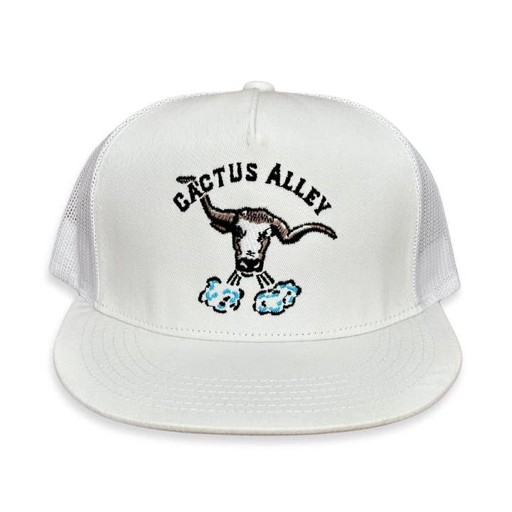 Gorra Snapback de Malla Blanca Blowin' Smoke 2024 para venta al por mayor de Cactus Alley Hat Co.