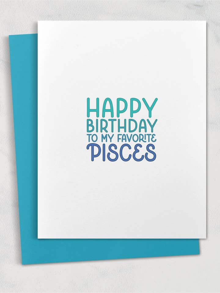 joyeux anniversaire à ma carte de vœux préférée du signe des Poissons pour la vente par Square Peggy