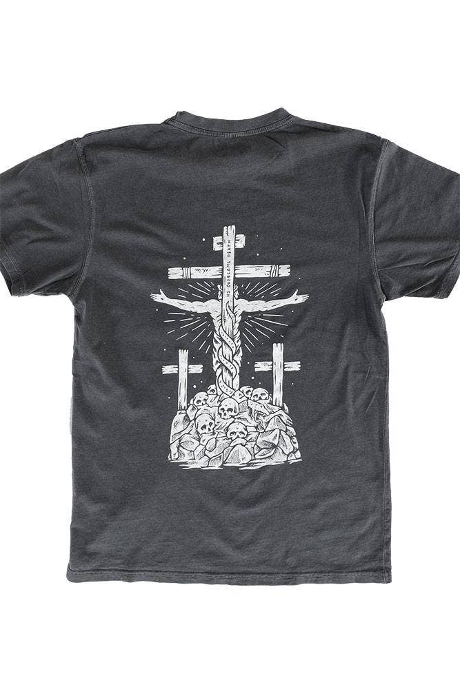 Hope Outfitters - Vendita all'ingrosso Maglietta serigrafata - Unisex - T-shirt con grafica He Overcame Death