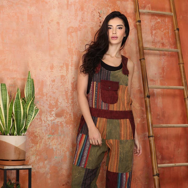 The Collection Royal / Royal Handicrafts – wholesale Overalls – Women's – Patchwork Cotton Boho Hippie Overall Jumper