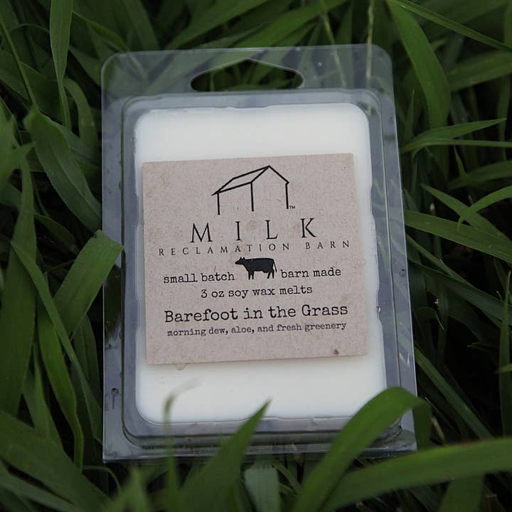 Wax Melts Barefoot in the Grass for wholesale by Milk Reclamation Barn