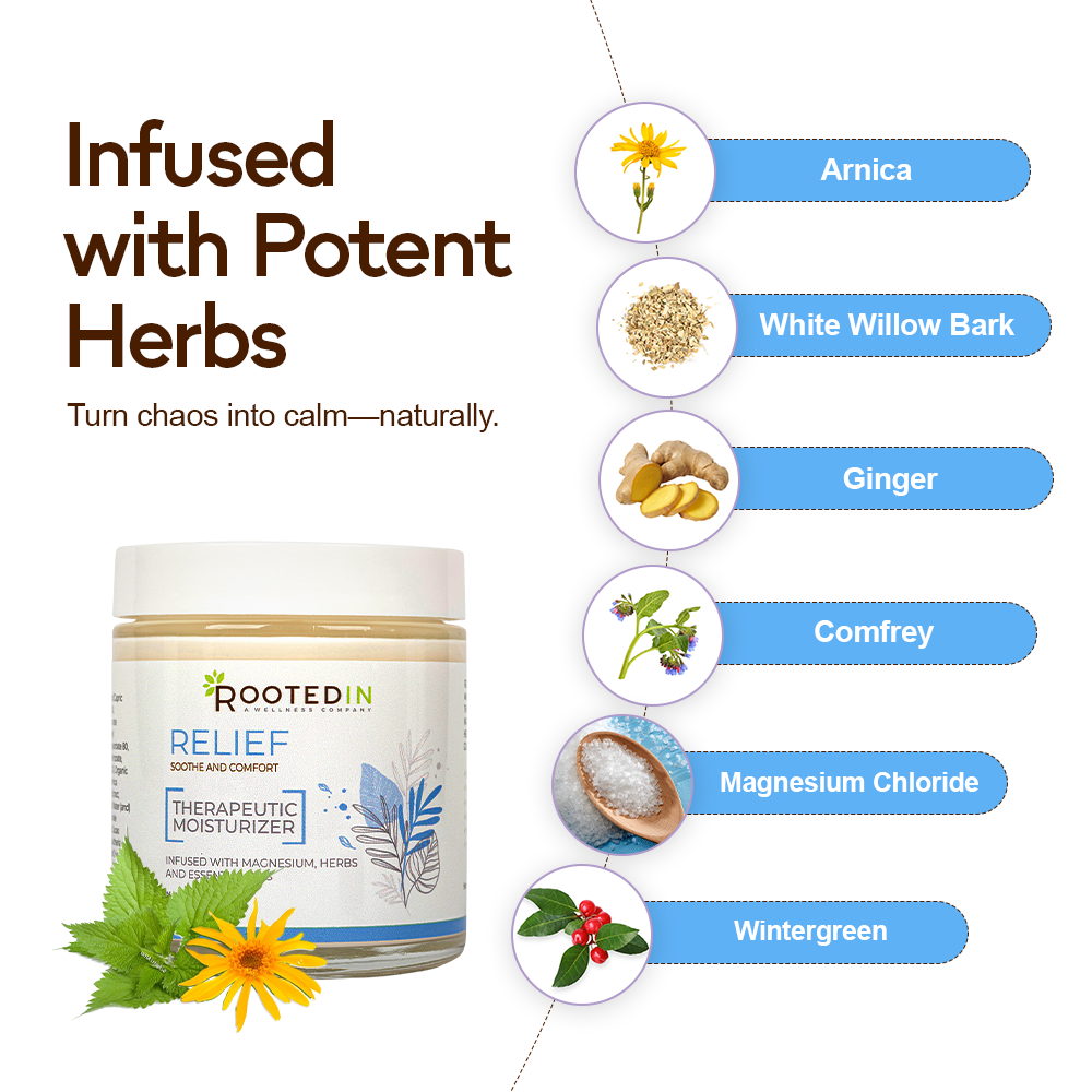 Rooted In - Wholesale Pain Relief Spray/Cream - Relief Magnesium Cream for Muscle Cramping and Pain5