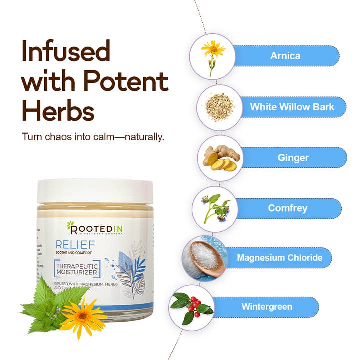 Rooted In - Wholesale Pain Relief Spray/Cream - Relief Magnesium Cream for Muscle Cramping and Pain5