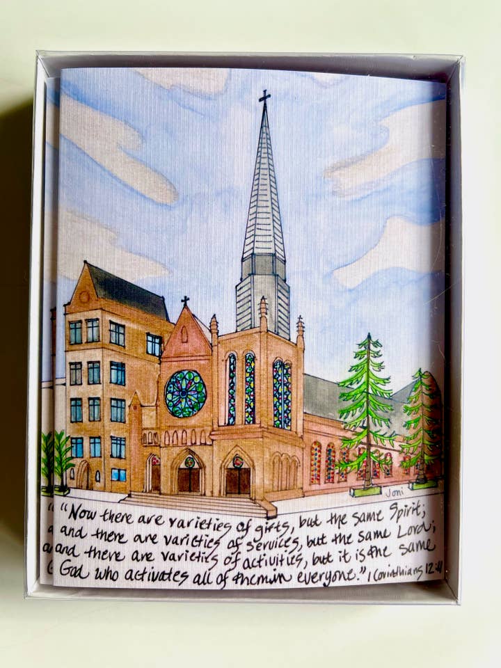 Cartes-notes de l'église de Manhattan pour la vente par Joni McKown Art
