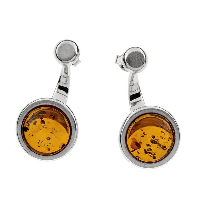Cognac Baltic Amber Earrings for wholesale by Amber House