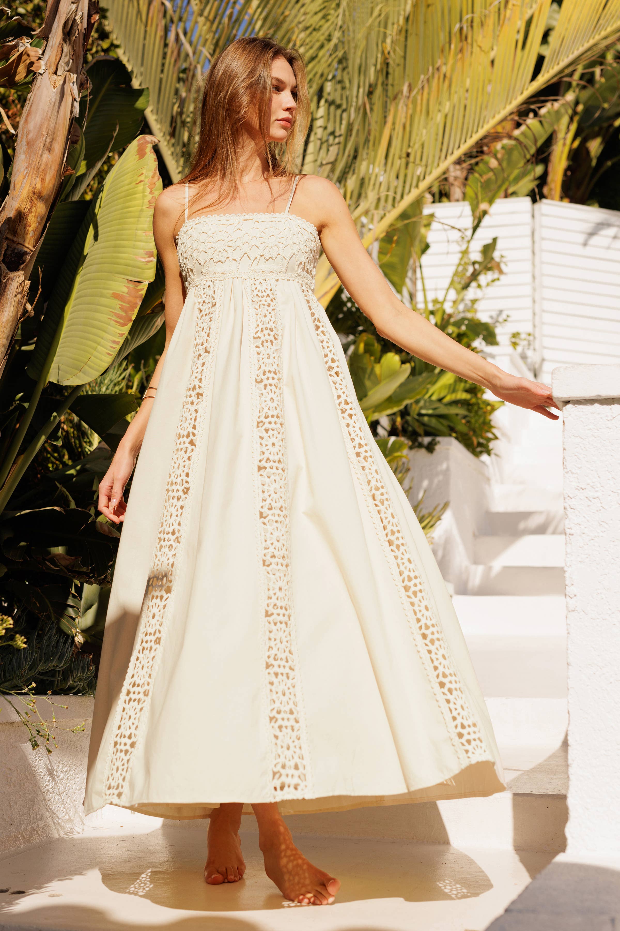 Burgundy LD1805 Crochet Accent Maxi Dress for wholesale on Faire5