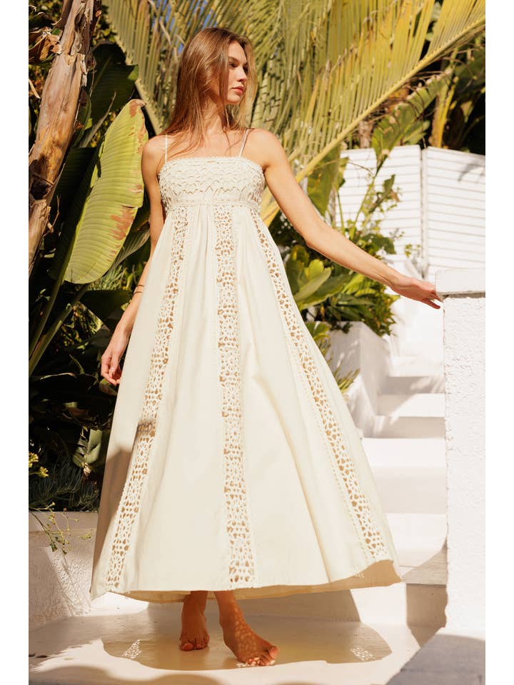 Burgundy LD1805 Crochet Accent Maxi Dress for wholesale on Faire5