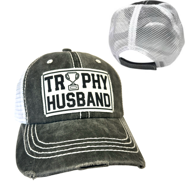 dkhandmade - Wholesale Trucker Hat - Men's - TROPHY HUSBAND | UNISEX HAT | DISTRESSED10