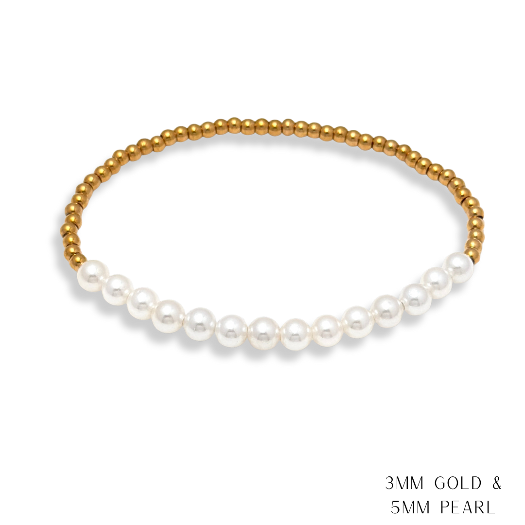Savvy Bling - Vente Bracelet de perles - Bracelets en perles de perles et d'or étanches3
