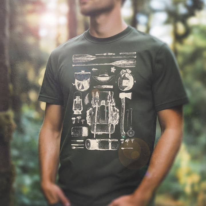 'Backwoods Basics' Light Unisex T-shirt for wholesale by Journeyman Handcraft