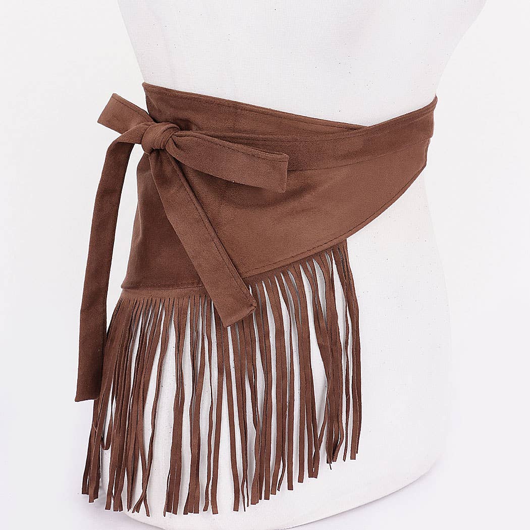 3AM BY H&D ACCESSORIES – Engroshandel Bælte - Dame – Faux ruskind frynsebælte8