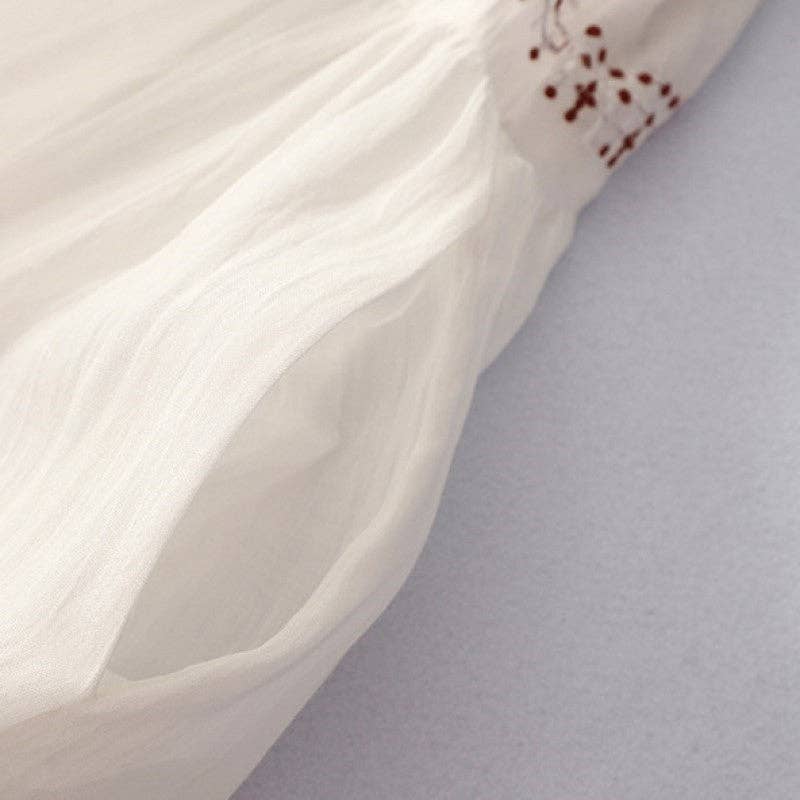 UZ Wholesale Store - Wholesale Dress - Women's - Cotton Linen Embroidered Dress Loose Large Swing Round Neck1