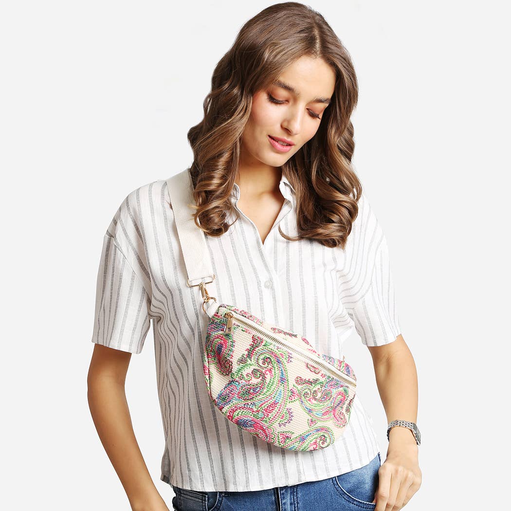 Fashion City - Vente Sac ceinture – femme - Sac banane à motif varié réglable en bandoulière3