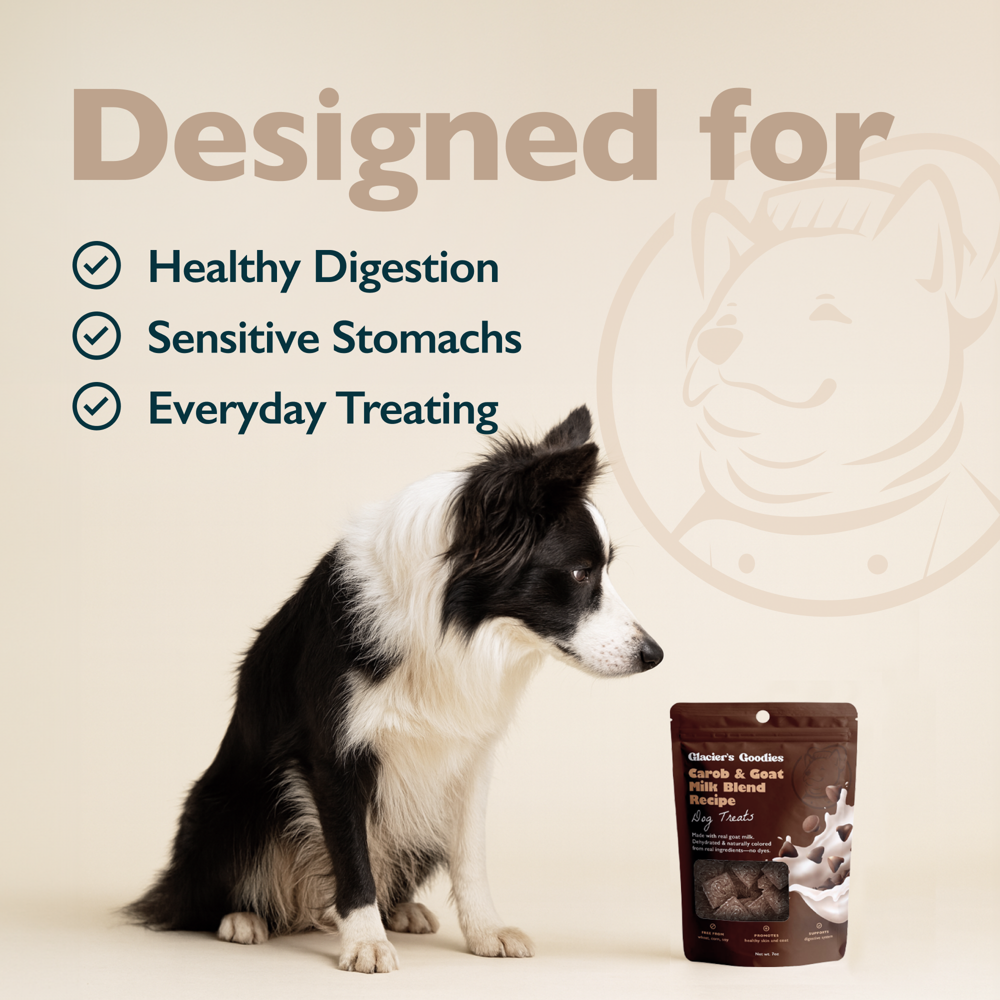 Glacier's Goodies - Wholesale Pet Treats - Dog - Goat Milk Dog Treats – Carob (7oz) 6pack2