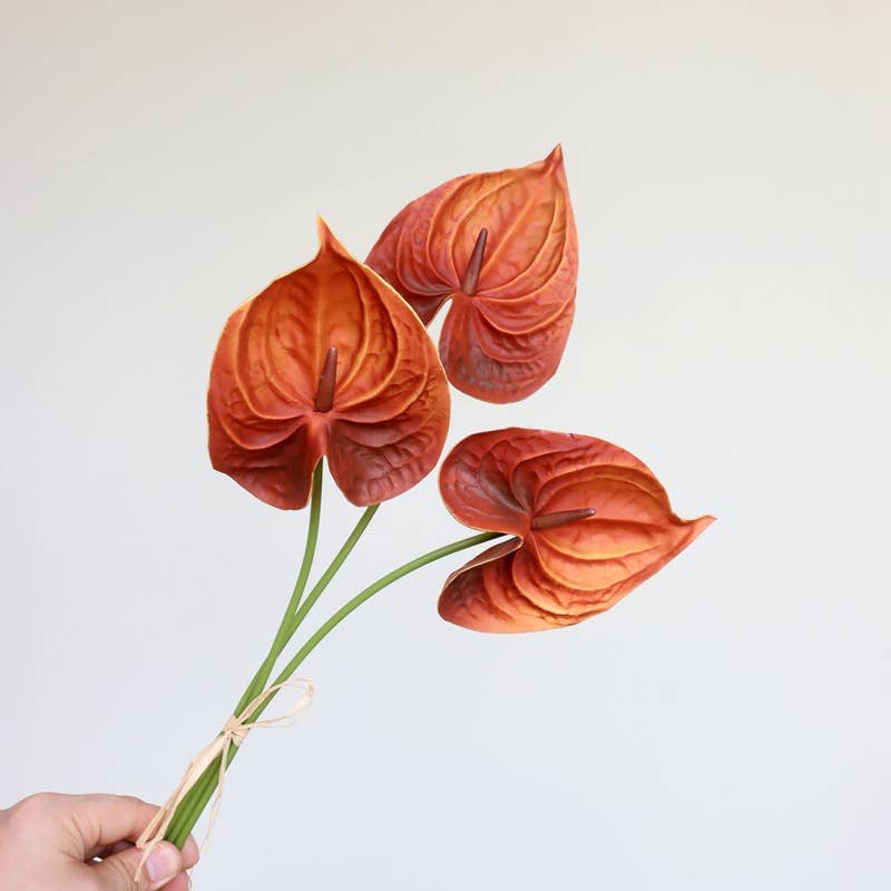 Sweet Home Deco - Wholesale Artificial Flowers - 16‘’T Soft Touch Faux Anthurium Flower Bunch, Floral Bouquet7