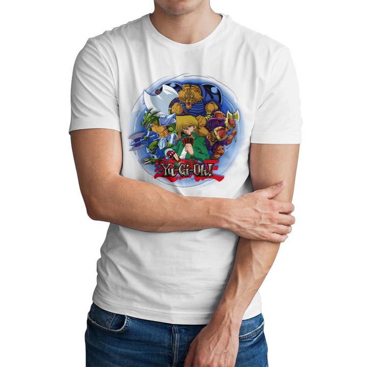 White Yo-Gi-Oh! Grupp T-shirt for wholesale on Faire1
