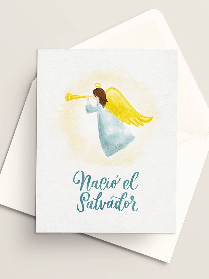 Anuncio del Angel en acuarela | Tarjeta cristiana | Tarjeta hecha a mano | Tarjeta de fiestas | Tarjetas navideñas | Navidad 2025 | Basada en la fe for wholesale by Vivi Furlong