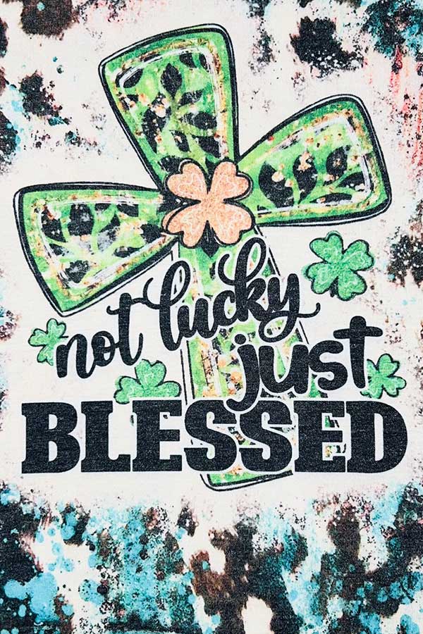luluclothes - Wholesale Screen Printed T-Shirt - Women's - "Not lucky just blessed" short sleeve t-shirt DLH0923-301