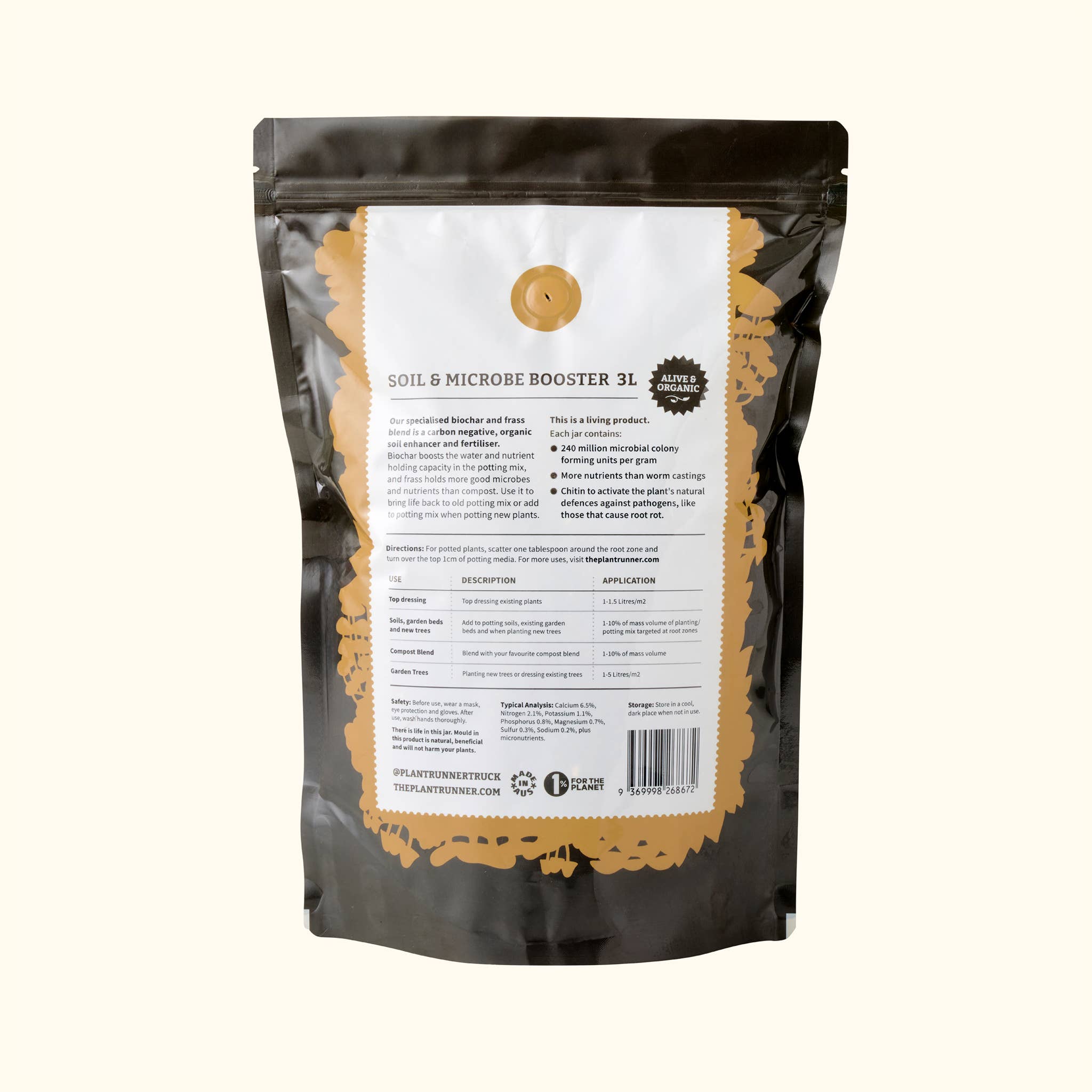 The Plant Runner - Wholesale Fertilizer - Soil & Microbe Booster 3L Pouch2