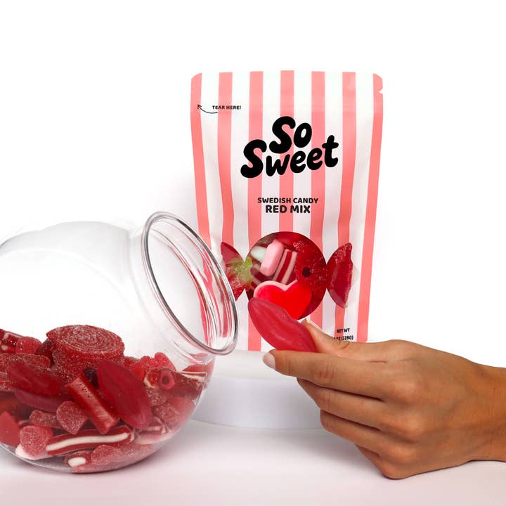 SoSweet LLC - Wholesale Gummy - Swedish Candy Red Mix (8 oz)1