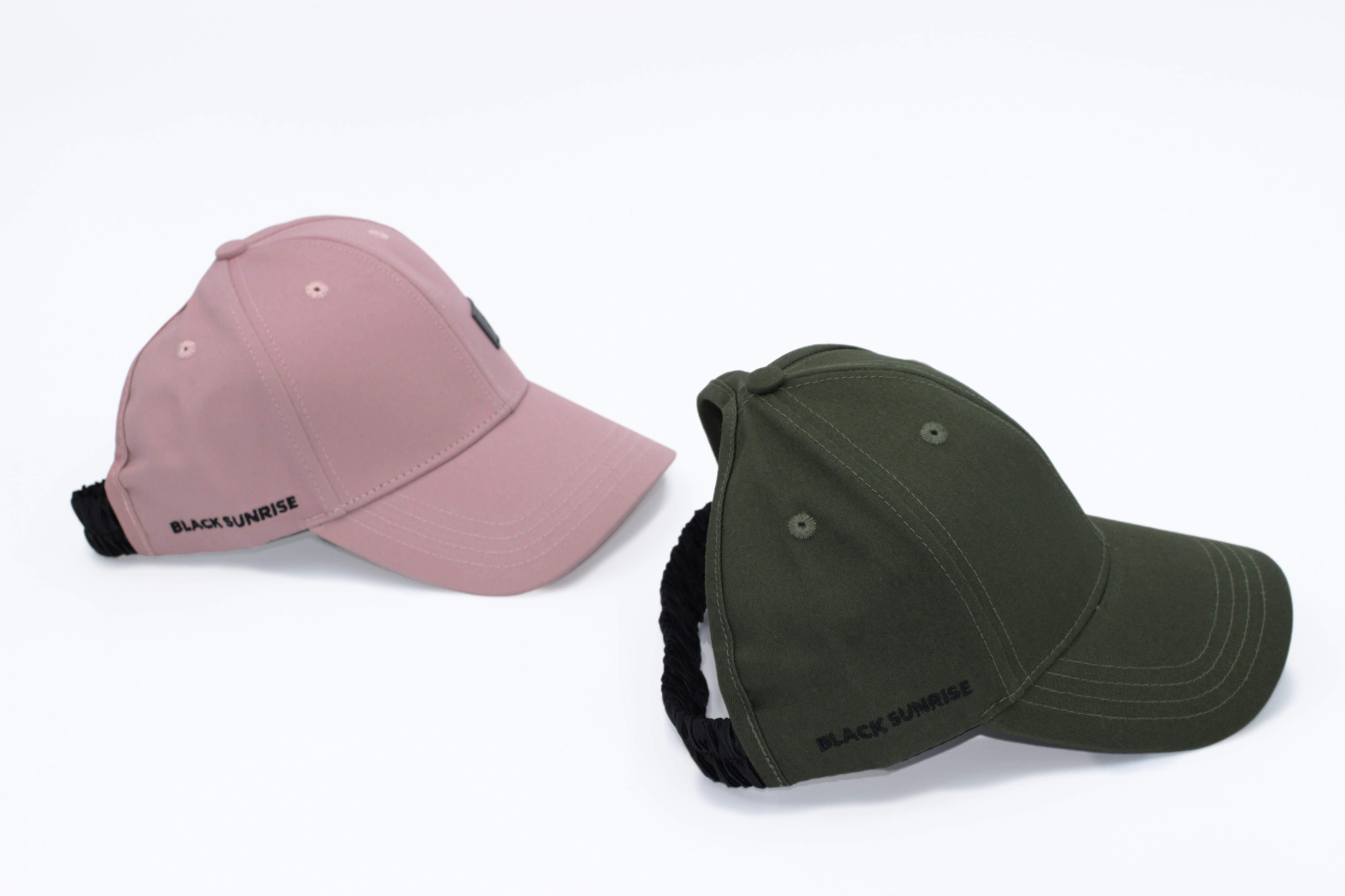 Black Sunrise - Wholesale Baseball Cap - Women's - Rose Pink Satin Lined Half-Full Baseball Cap7