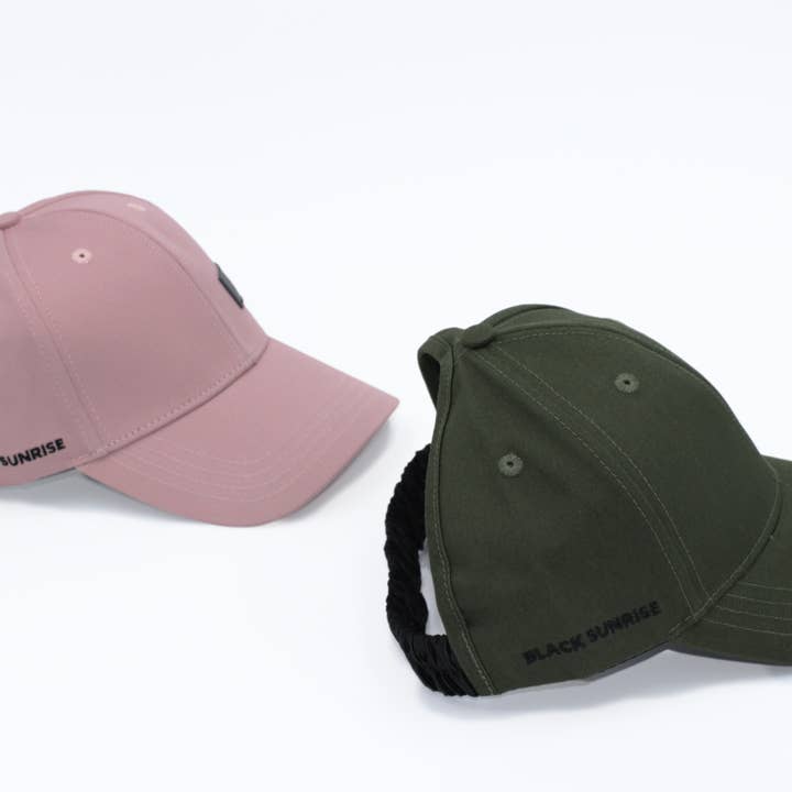 Black Sunrise - Wholesale Baseball Cap - Women's - Rose Pink Satin Lined Half-Full Baseball Cap7