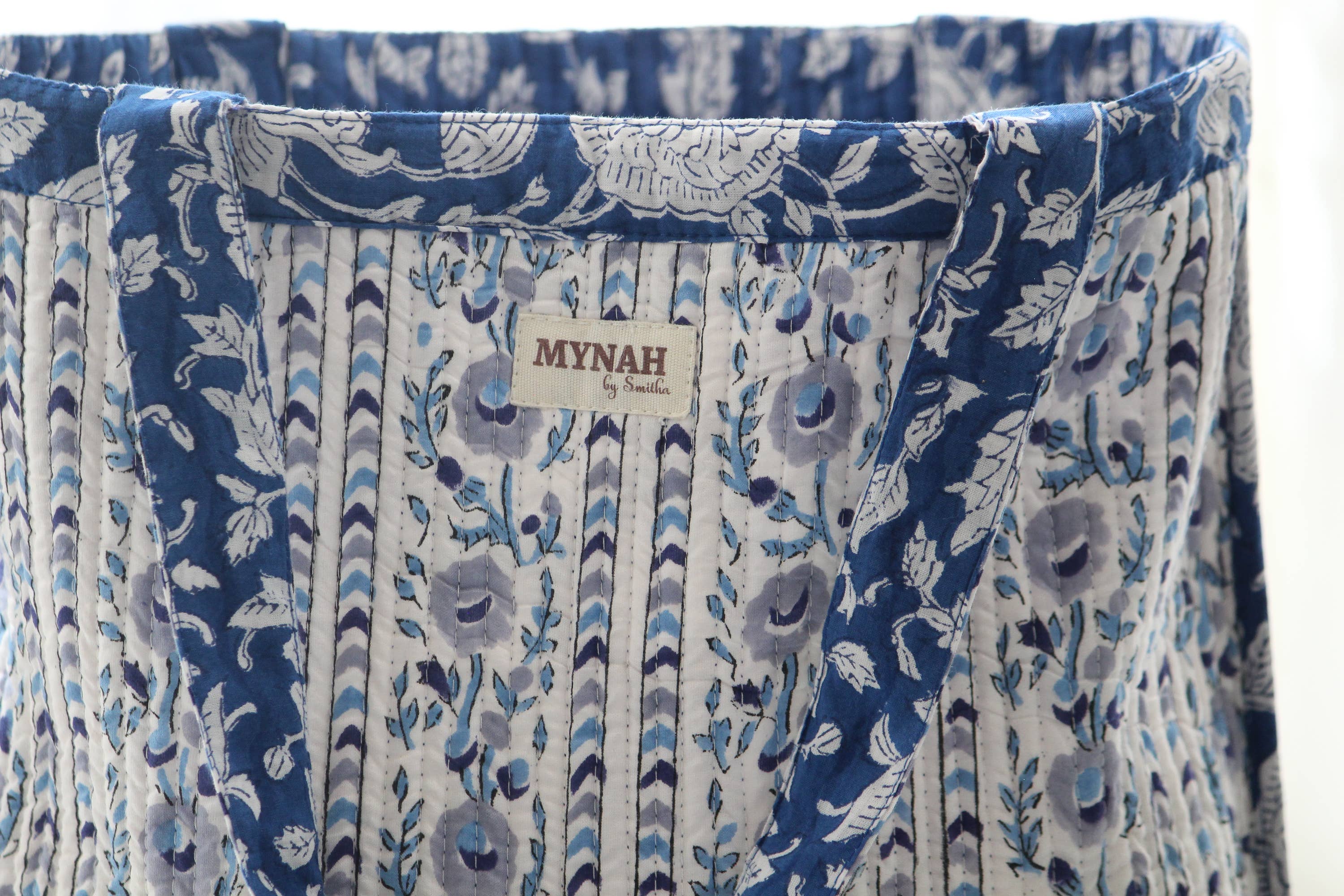 MYNAHbySmitha - Wholesale Draagtas - Dames - Omkeerbare draagtas met porseleinen bloemenprint-Kleine laptoptas5