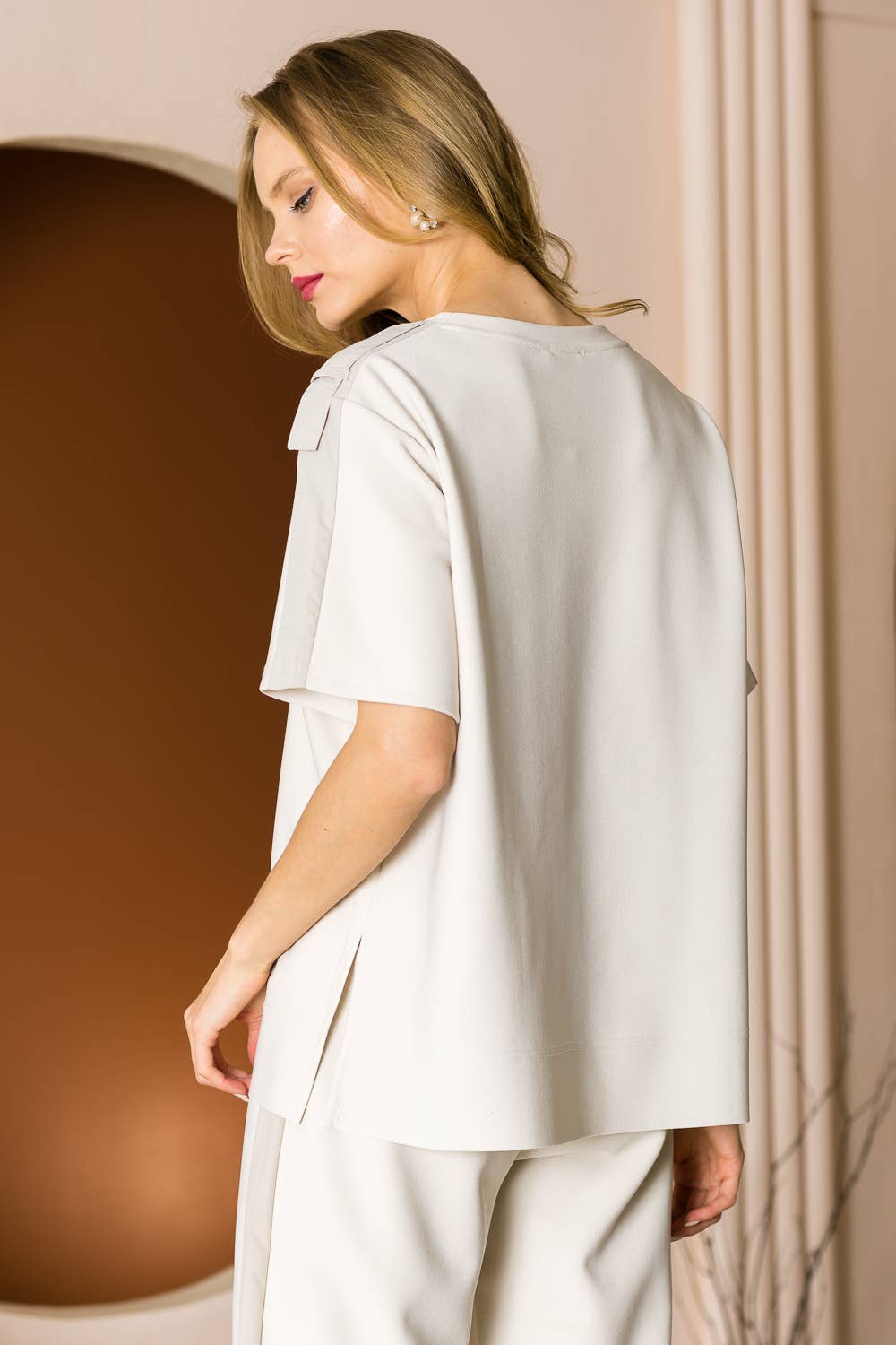 Joh Apparel - Venta al por mayor Jersey corto de punto - Mujer - Top de Crepé Elástico Kate Knit12