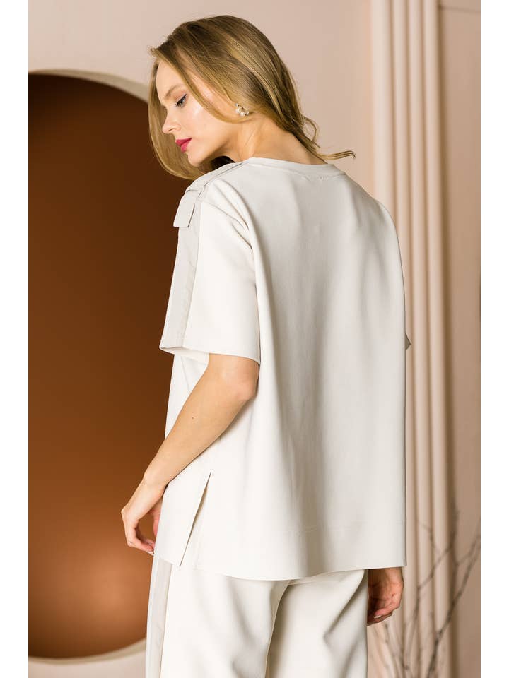 Joh Apparel - Venta al por mayor Jersey corto de punto - Mujer - Top de Crepé Elástico Kate Knit12