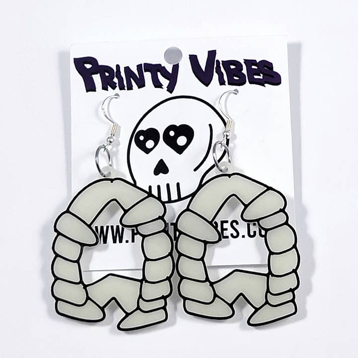 Printy Vibes - Wholesale Hangende/ronde oorbellen - Vampire Teeth Halloween Spooky Statement Oorbellen 3D geprint3