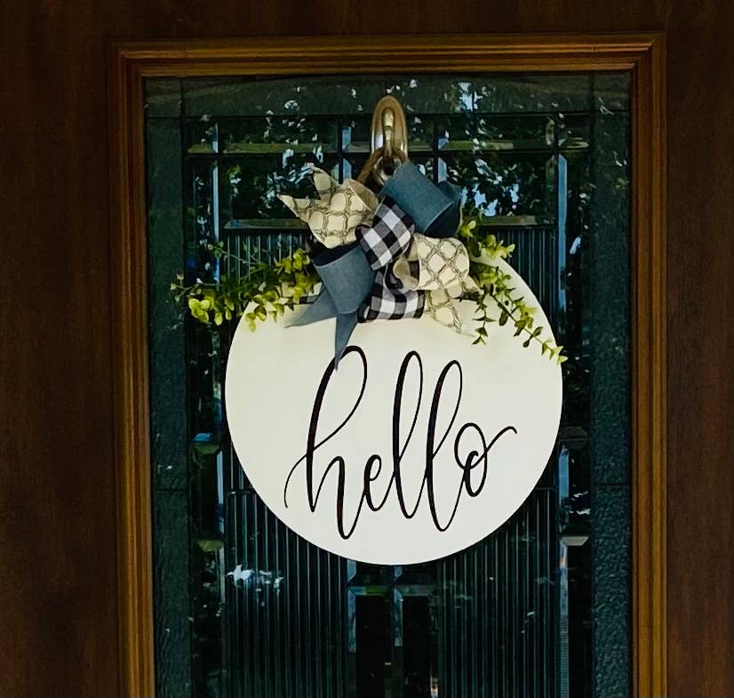 FARMSTEAD PRIMITIVE CO - Wholesale Door Hanger - Hello Door Hanger Sign