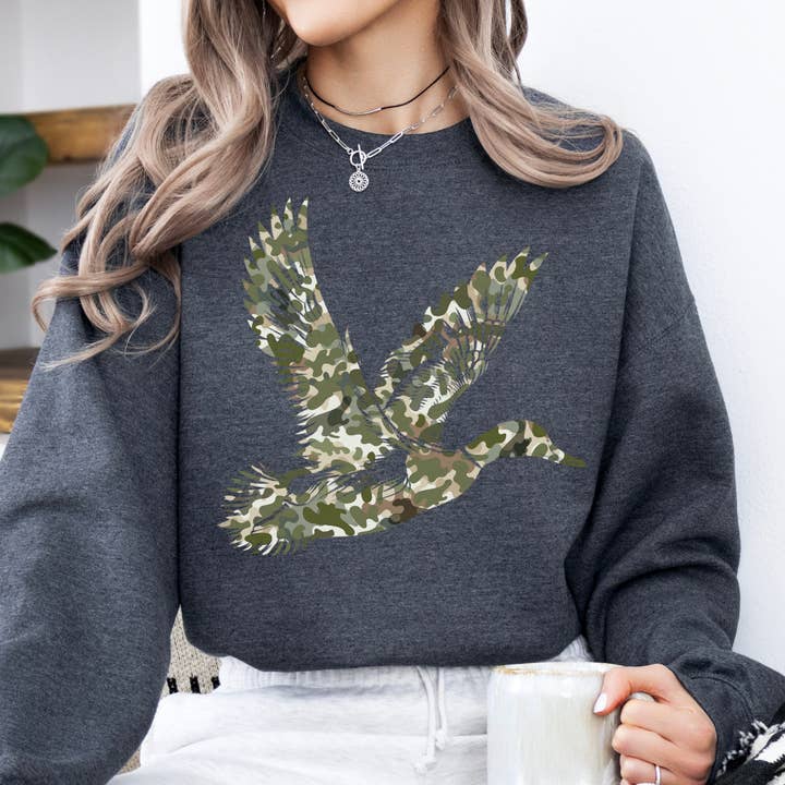 Camouflage duck unisex sweatshirt, Hunting Season, Fall top for wholesale by ATTA TOOD Wholesale