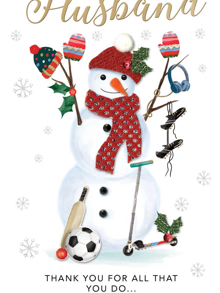 Marido - Boneco de Neve - Cartão de Natal - Champanhe - Segunda Natureza por atacado de Second Nature Ltd