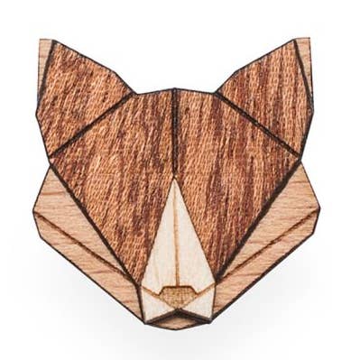 Fox Brooch for wholesale by Bewooden