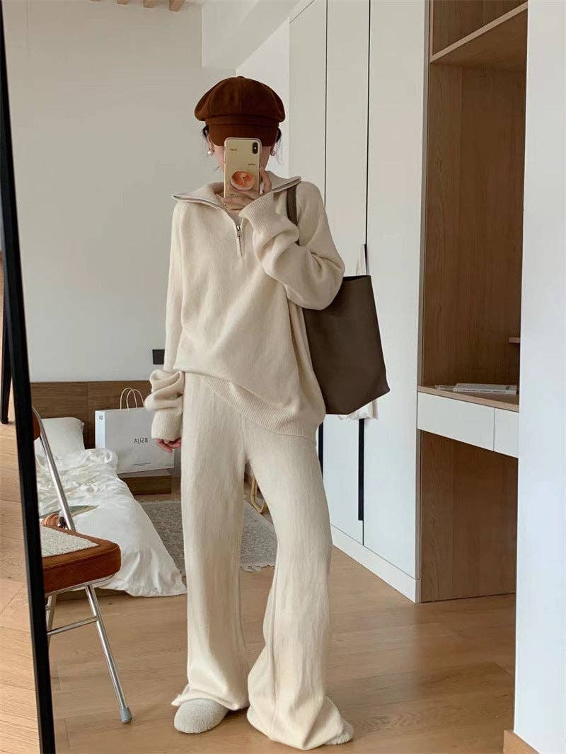 Marayn – Conjuntos Casual - Mulher por atacado – Conjunto de Malha Suave Estilo Aconchegante para Outono Inverno5