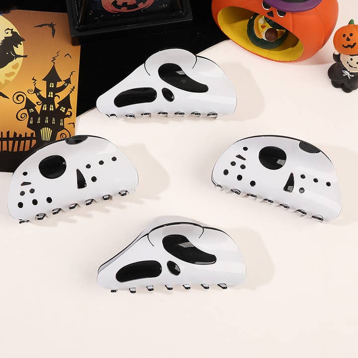 ACCITY - Wholesale Hair Clip - Women's - SPOOKY GHOST CREEPY FACE HALLOWEEN HAIR CLAW CLIPS_CWAHA1635