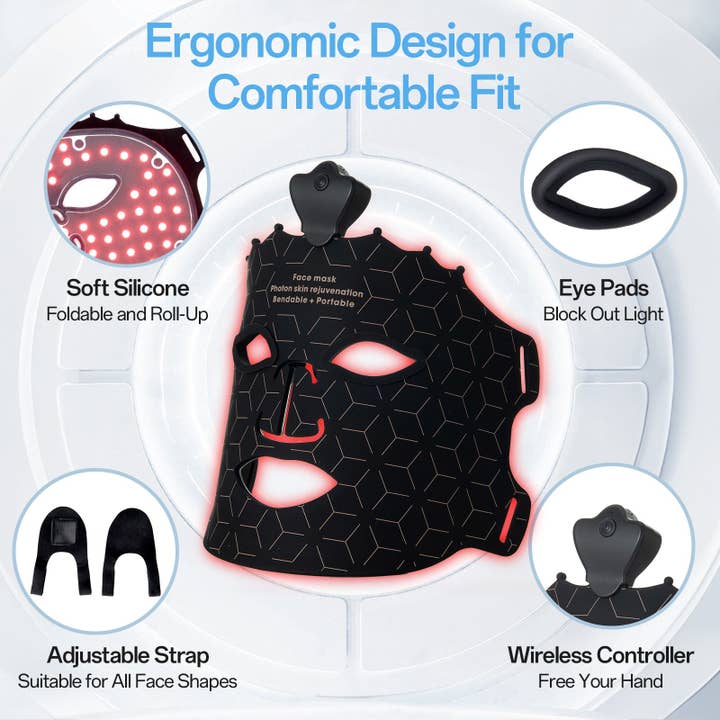 Cavitation Machines - Wholesale Skincare Face Mask - Shape Tactics Cordless 7-Color LED Light Therapy Facial Mask7