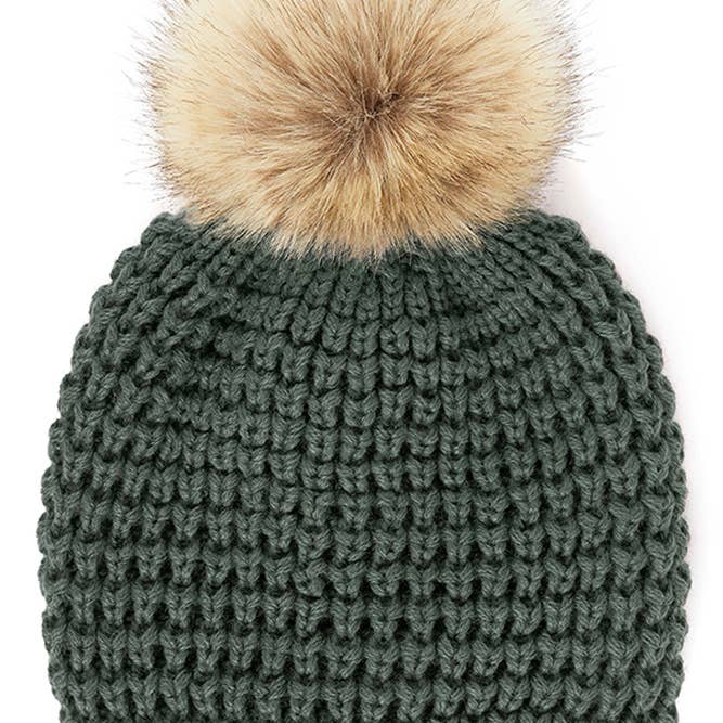 Hana - Wholesale Beanie - Women's - C.C Waffle Stitch Pattern Pom Beanie14