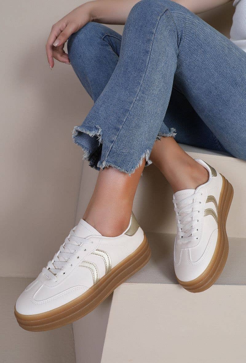 No Doubt Shoes – wholesale Lifestyle trainers – Women′s – WOMEN'S CURVE STRIPE THICK SOLE LACE UP SNEAKERS3