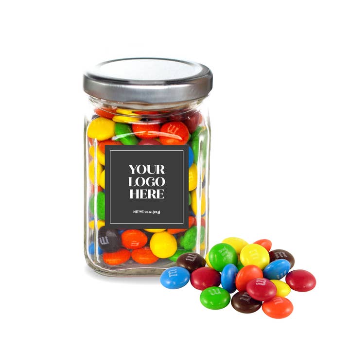 Classic Glass Jar, Milk Chocolate M&M's® (48 count) for wholesale by In-Room Plus