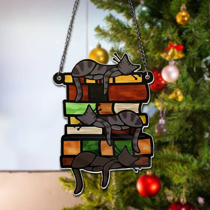 Merchemy - Wholesale Wall Decor - Kids & Baby - 3 Cats ACRYLIC Sleeping Cat on Book Cat Ornament Cat Love6