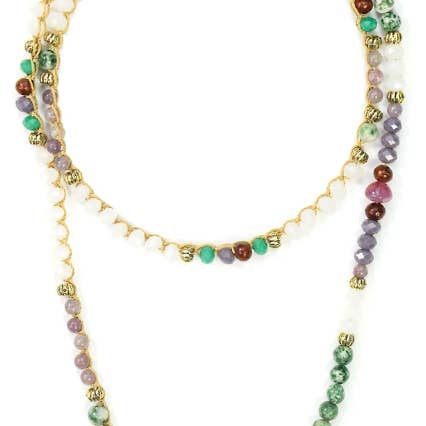 Sigalie Jewelry - Wholesale Beaded/Pearl Necklace - Mantra Gemstone Strand - 42" Necklace