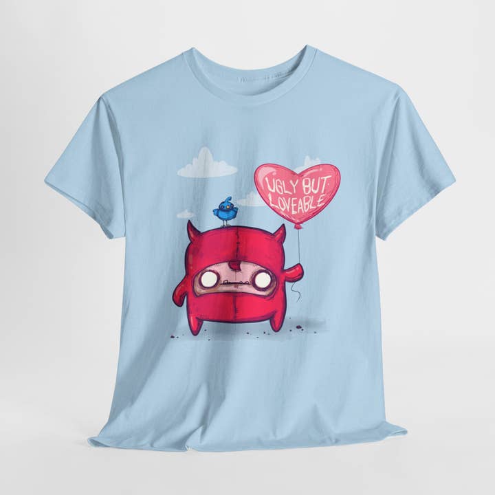 T-shirt unisexe en coton épais Ugly Boy pour la vente par LVB Art