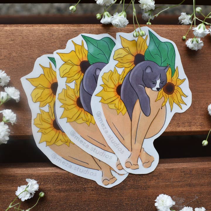 Autocollant en forme de jambes de tournesol découpées pour la vente par Meza Studios LLC