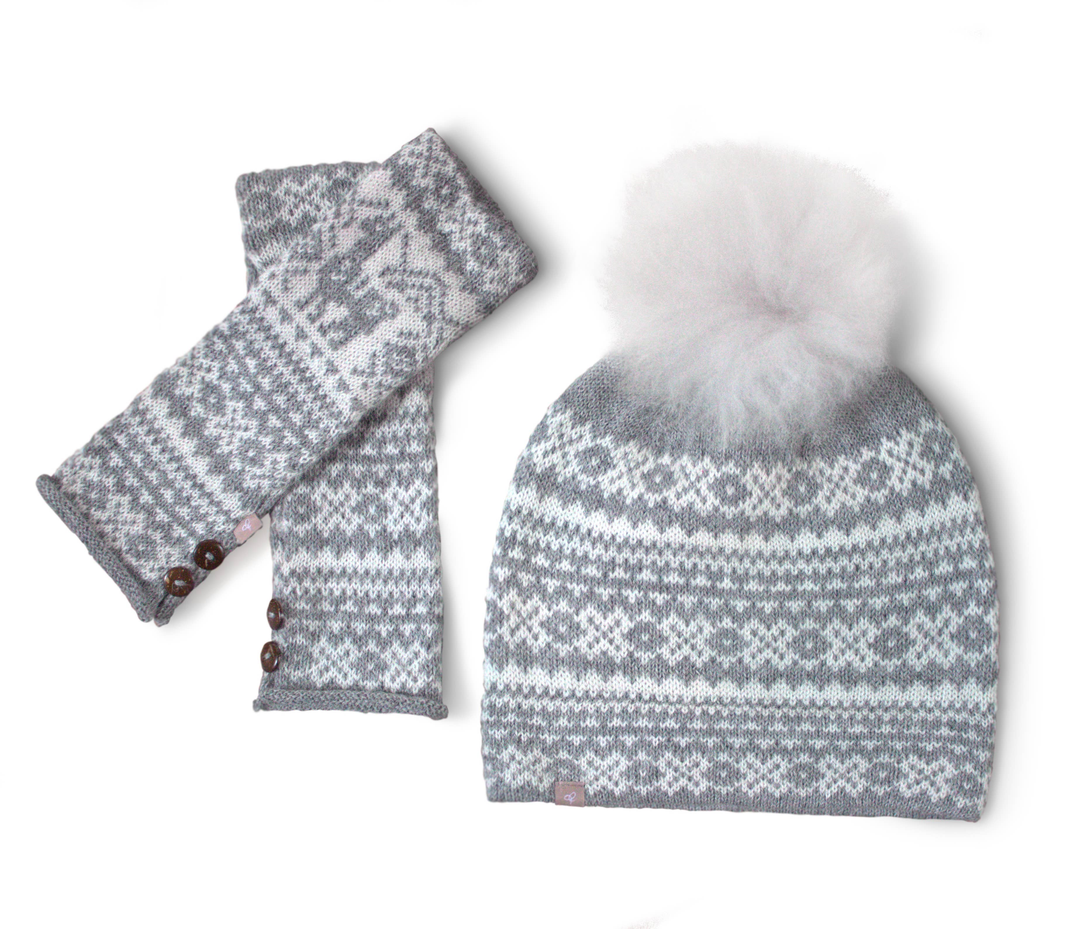 Samantha Holmes Alpaca Clothing and Gifts - Wholesale Mittens - Women's - Alpaca Fair Isle Fingerless Gloves6