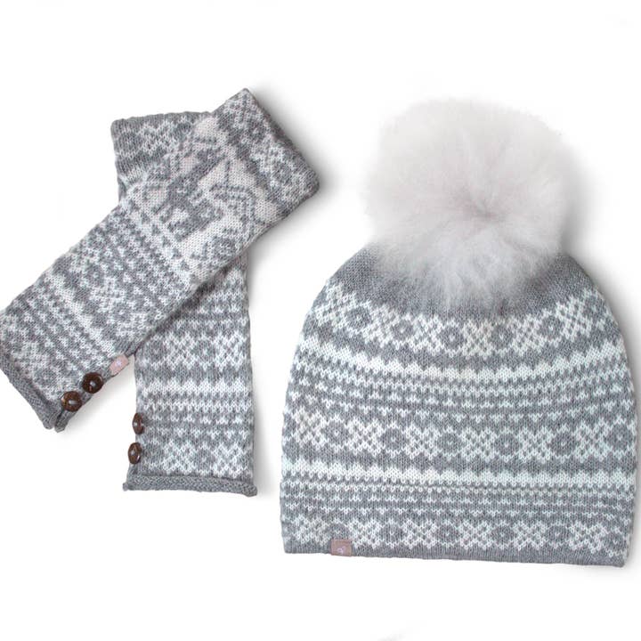 Samantha Holmes Alpaca Clothing and Gifts - Wholesale Mittens - Women's - Alpaca Fair Isle Fingerless Gloves6