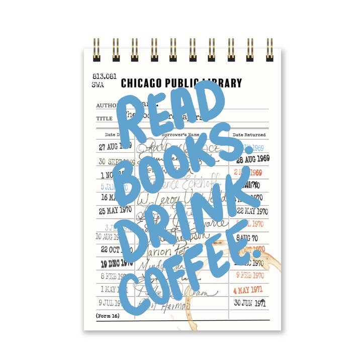 Read Books. Drink Coffee. Mini Notebook for wholesale by Morgan Swank Studio
