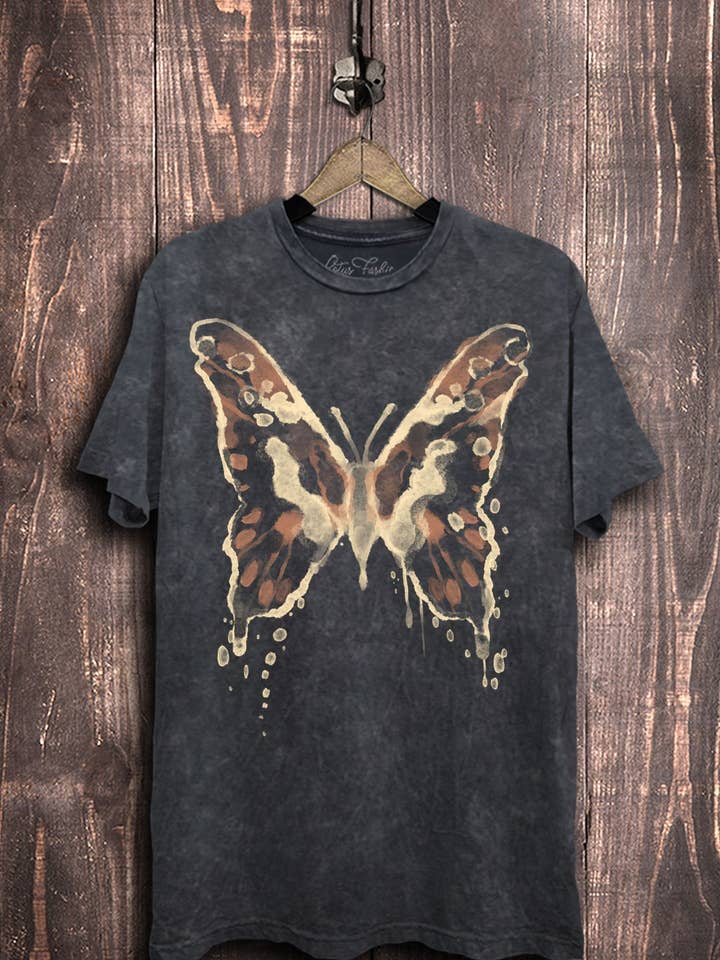Lotus Fashion Collection - Wholesale Screen Printed T-Shirt - Women's - Butterfly Graphic Top