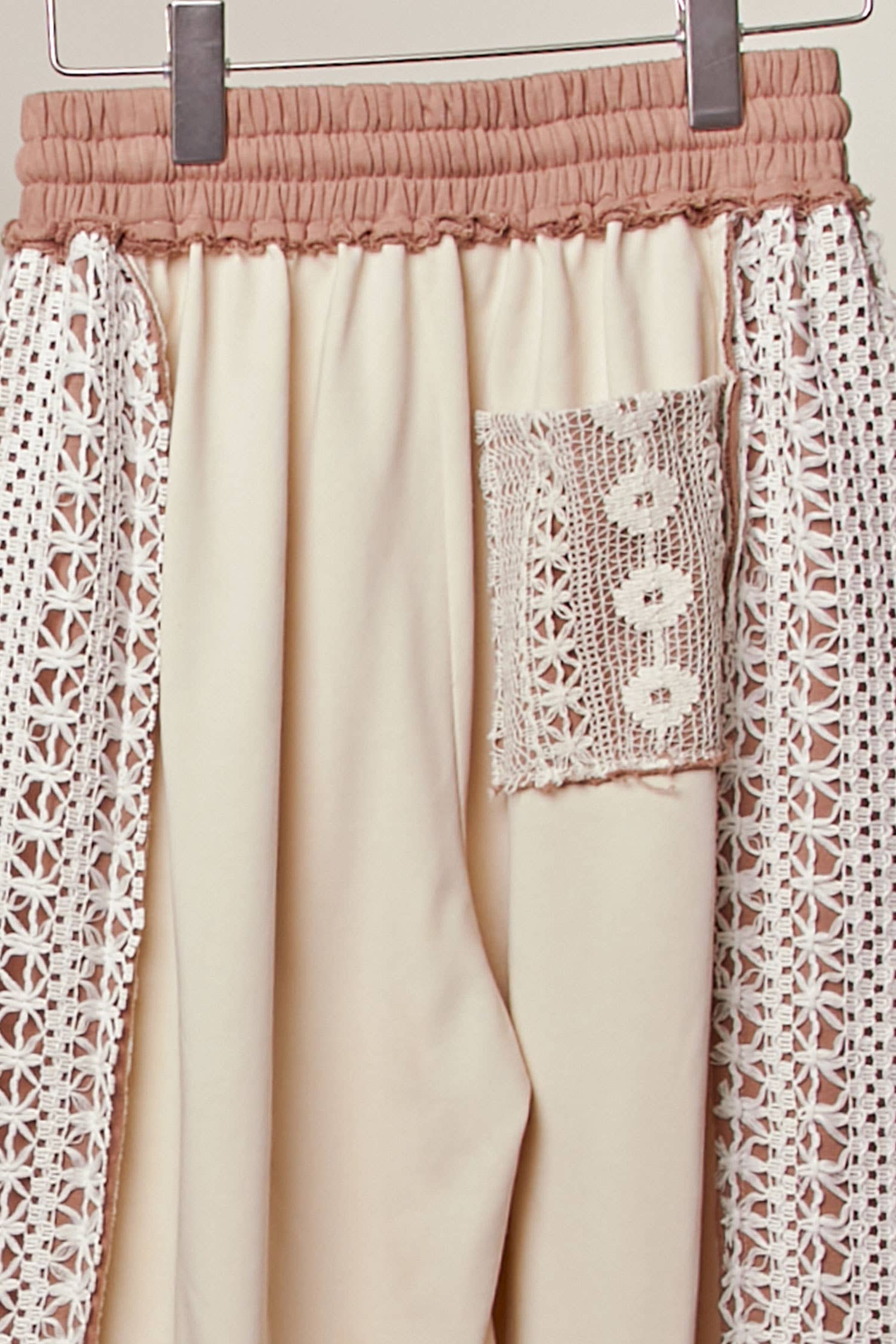 Multi Lace Accents Patchwork Maxi Pants for wholesale on Faire11