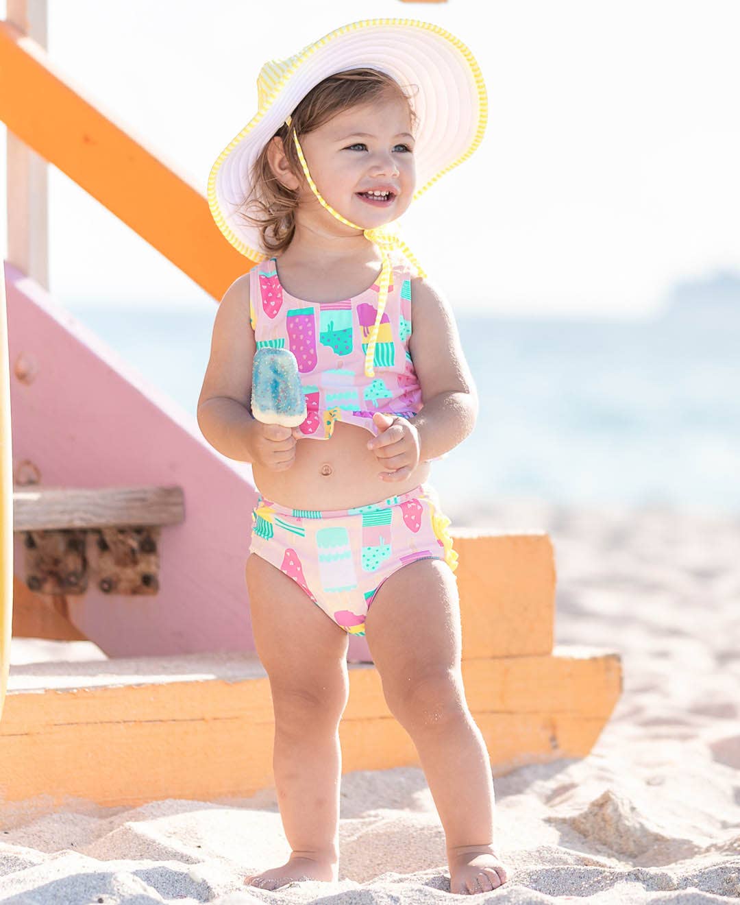 RuffleButts + RuggedButts - Vente Bikini – enfant - Maillot de bain tankini à basque 2 pièces pour filles avec volants arrière signature2
